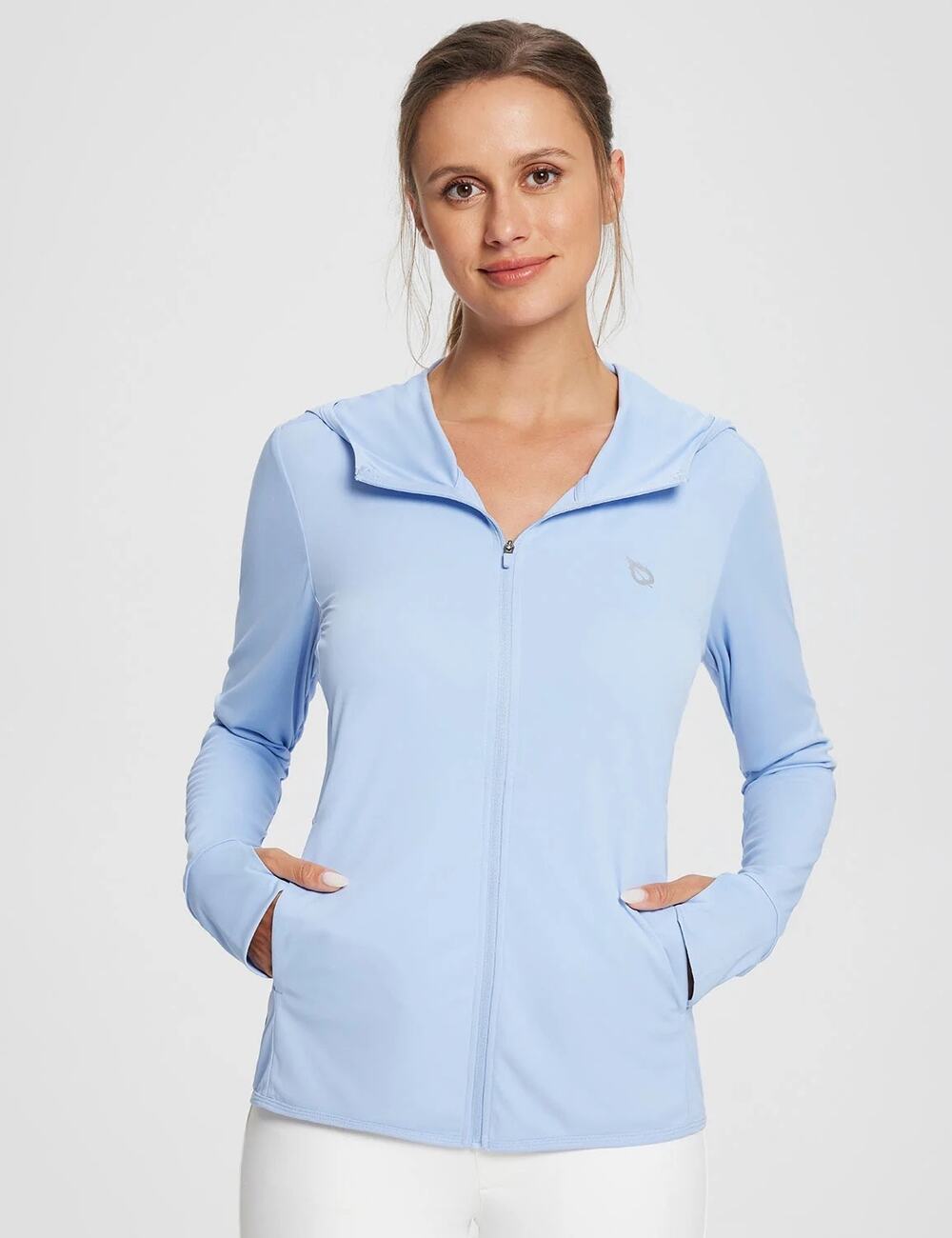 Baleaf - Sky Blue Lightweight UPF 50+ Full Zip Hooded Jacket - M - NWT